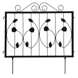 Garvee Decorative Garden Fence 4 Pack, 23.6in (H) x 7.9ft (L) Rustproof Metal Border Fences Decor Animal Barrier for Yard Outdoor - Black-A