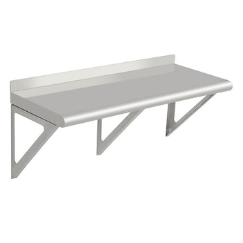 Garvee 48 inch Stainless Steel Wall Shelf NSF Commercial Wall-Mounted Shelving Appliance & Equipment Metal Shelving With a Backsplash and Two Brackets for Kitchen Restaurant Garage Laundry Utility Room
