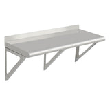 Garvee 48 inch Stainless Steel Wall Shelf NSF Commercial Wall-Mounted Shelving Appliance & Equipment Metal Shelving With a Backsplash and Two Brackets for Kitchen Restaurant Garage Laundry Utility Room - silver