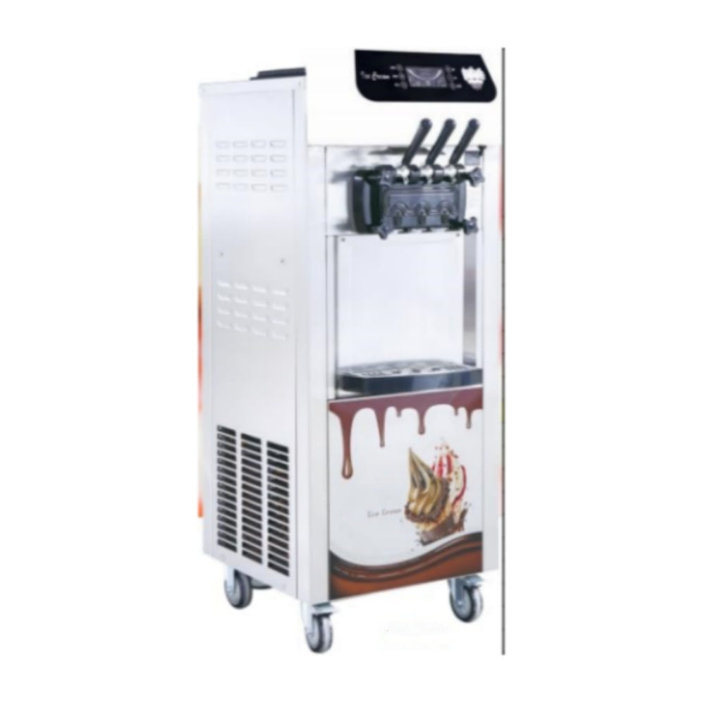 Commercial Soft Ice Cream Machine 3 Flavors Clean Led Panel Perfect for Restaurants Snack Bar Supermarkets 2200W
