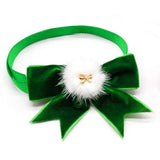Garvee Christmas Pet Bow Tie Bright Color Pet Hair Accessories Doggy Cat Supplies Mini Adjustable Collar Decoration Accessories BT287 deep red
