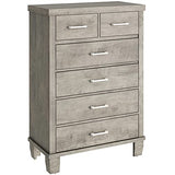 Garvee Vintage Dresser for Bedroom with 6 Drawers, Vintage Design Wood Drawer Dresser Chest of Drawers for Closet, Living Room, Hallway, Nursery, Kids Bedroom (Grey, 6 Drawers) - Grey