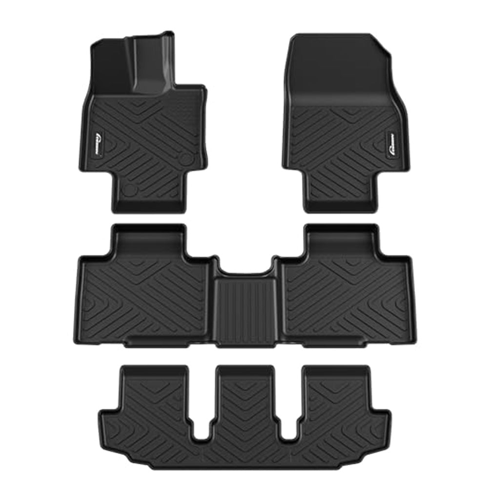 Garvee Floor Mats for 2020-2024 Toyota Highlander (LE, Limited, Platinum, XLE), TPE All Weather Custom Fit Highlander Floor Liner, Fit 3 Row Full Set