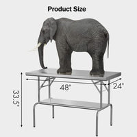 GARVEE 48"L x 24"W x 33.5"H Stainless Steel Folding Table with Undershelf - NSF Certified Heavy-Duty Prep Table for Home, Kitchen, Restaurant, and Hotel