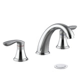 Garvee 3 Hole Bathroom Sink Faucet, Pop-Up Drain, Hot/Cold Lines - Brushed Nickel
