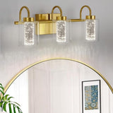 Garvee Bathroom Light Fixtures 3 Light Brushed Gold Vanity Lights Crystal Bubble Glass Dimmable 3 Color Temperatures Modern Bathroom Wall Sconce for Hallway Kitchen Bedroom - Gold