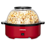 Garvee Popcorn Popper Machine, 4 Quarts Electric Popcorn Maker with Nonstick Plate, Stirring Rod, Serving Bowl Lid And Two Measuring Spoons, Quick Heating, Electric Hot Oil Popcorn Popper for Home Party, Red - Red