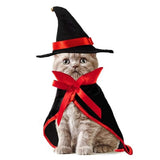 Garvee Halloween Costume Cat Cloak with Devil Horn Hat Funny Witch Cape Cute Cat Dog Clothes for Halloween Cosplay Party Suit L