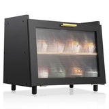 Garvee Double Layer Large Bread Box, Bamboo Bread Box for Kitchen Counter, Bread Containerr, Bamboo Bread Storage Container with Acrylic Clear Door, Black