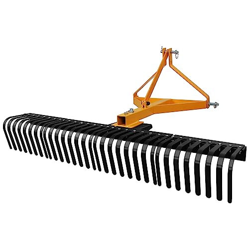 Landscape Rake Photos GARVEE 5 FT Heavy Duty Landscape Rake - Professional Ground Management