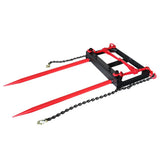 Garvee Dual Prong 43" Hay Bale Spear Attachment, 3000 LB Capacity, Front Skid Steer Tractor Loader Bucket Attachment Conus 2 Tines, Chains and Ratchet Binders Included