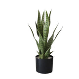 Garvee Artificial Snake Plant 20 Inch Faux Agave in Pot Durable Plastic Indoor Outdoor Decor Home Office Garden Green - Snake Plant (Green) 50Cm