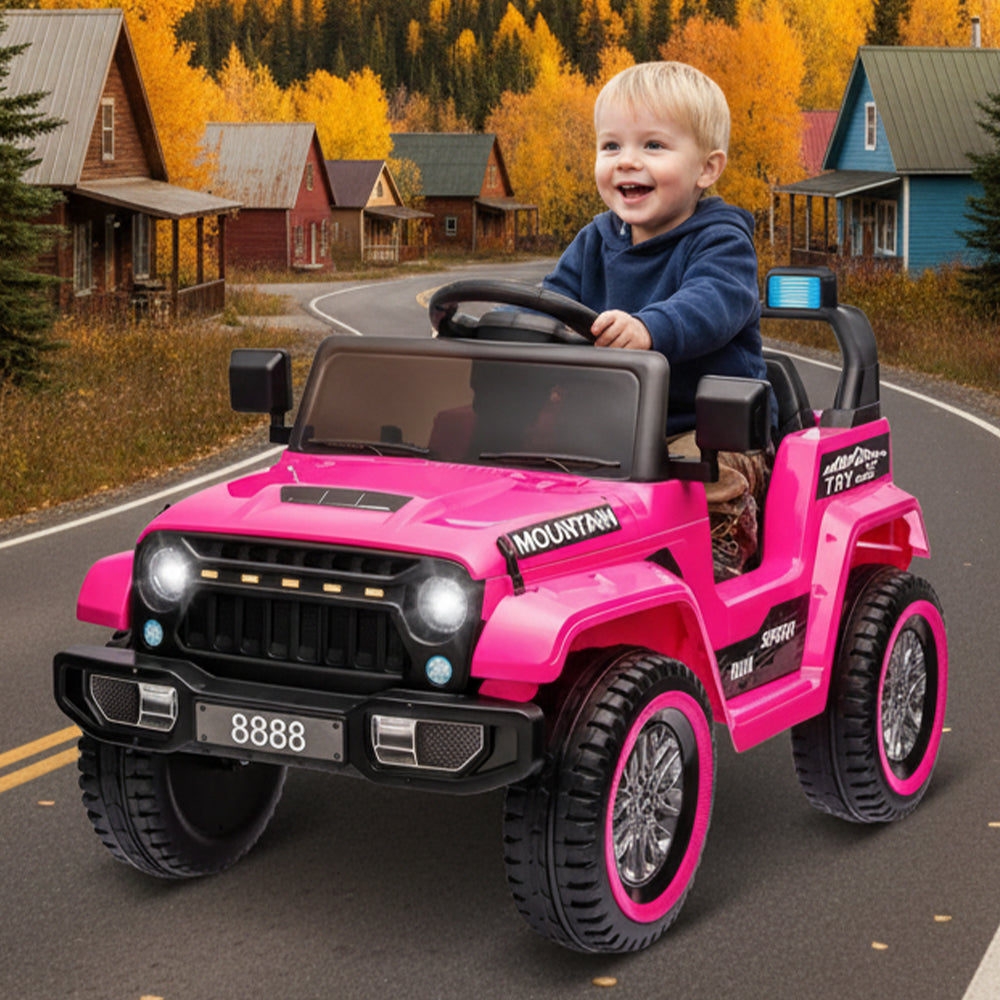 Garvee Ride - P Series: 12V Kids Ride-On Truck For Age 3+, Remote Control, LED, Music, 3 Speeds - Pink