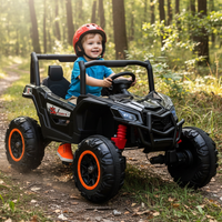 Garvee Ride - P Series: 2 Seater Ride on Car,12V Battery Powered Off-Road UTV Toy,Electric Car with Remote Control,Metal Frame,EVA Wheels,LED,Spring Suspension for 3-8 Boys&Girls - Black