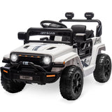 Garvee Ride - P Series: 12V Ride On Toy w/Parent Remote Control, Steering Wheel Music, 4-Wheel Spring Suspension, Led Lights, 2 Speeds, Kids Electric Vehicles for Age 3-5, White - White