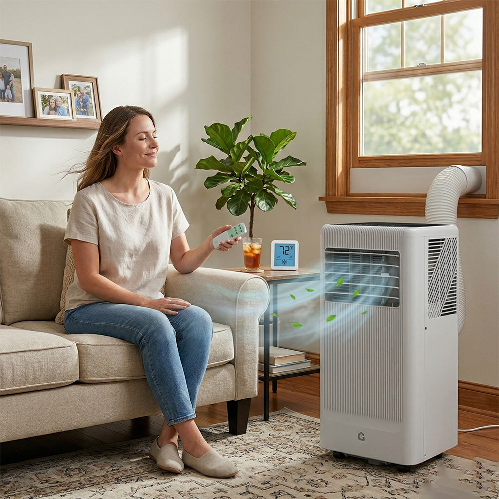 Garvee 10000 BTU Portable Air Conditioners with Remote Control, Portable AC for Room Up to 450 Sq. Ft., 3-In-1 Air Conditioner with Digital Display, Window Installation Kit, 24H Timer, Sleep Mode