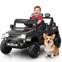Garvee Ride - P Series: 24V 4WD Ride on Car Kids Ages 3-8, with 6 EVA Wheels, Battery Powered & Remote Control, 3 Adjustable Speeds, Soft Start, Battery Display, Music - Black
