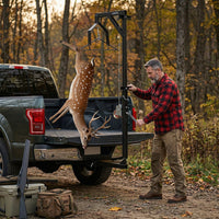 Garvee 500LBS Heavy-Duty Deer Hoist Kit with Winch & Gambrel, 360° Swivel & Adjustable Height, Steel Frame, Stable Platform & Hitch-Mount, Hunting & Game Processing