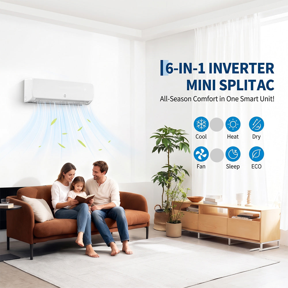 Garvee Ultra-Quiet Mini Split Air Conditioner & Heat Pump - 9,000 BTU, 19 SEER2, 220/230V, Ductless Inverter System for Rooms up to 450 Sq.Ft - Energy Efficient Cooling & Heating - Complete Installation Kit & Remote Control