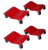 Garvee 4 Items 4 Tire Wheel Dolly Car, Premium Manganese Steel, 6000 Lbs Capacity, Heavy Duty, 360° Rotatable Wheels, Red - Red