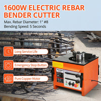 Garvee 1600W Electric Rebar Bender Machine up to 1 inch with Our Electric Bender - Achieve 0-180° Angles, Operate with Convenient Foot Pedal Switch & from Powerful Motor