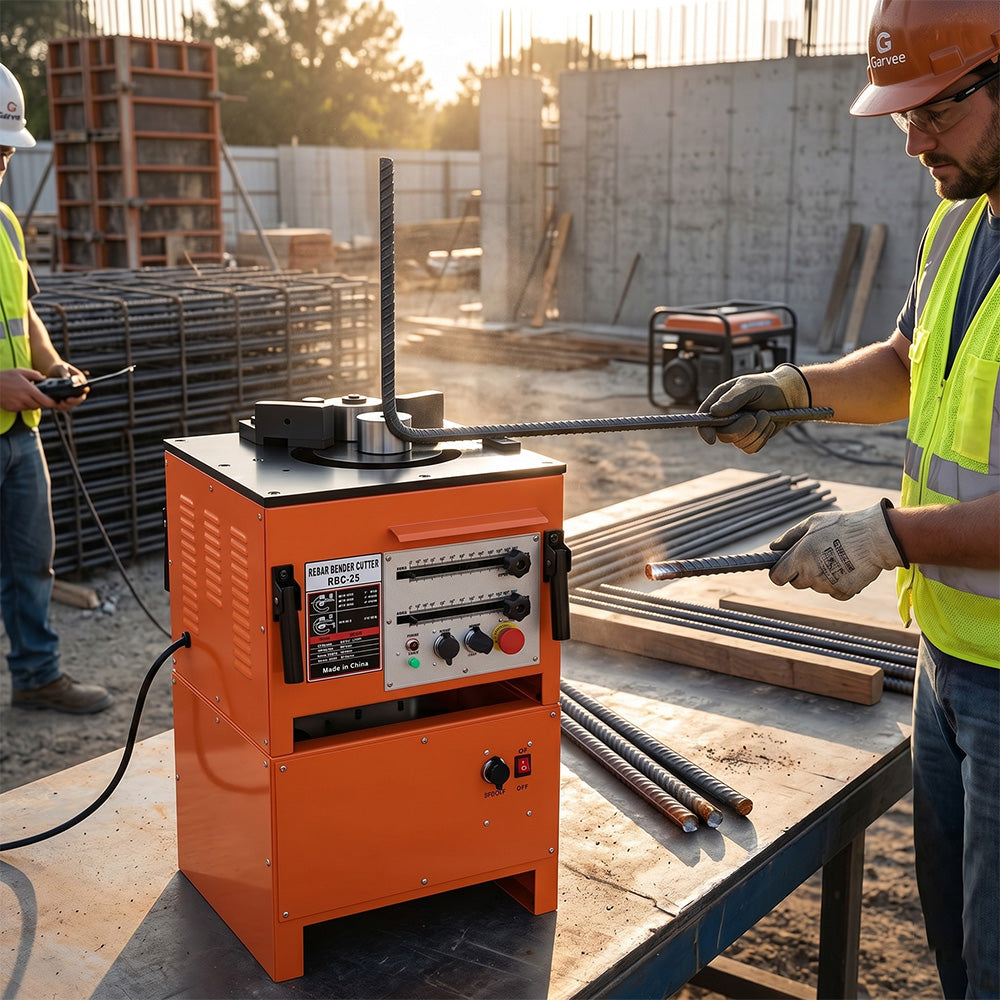 Garvee 1600W Electric Rebar Bender/Cutter, Hydraulic, 0-180° Flexibility Bending Machine For Bending Rebar, Steel Bar, Steel Rod