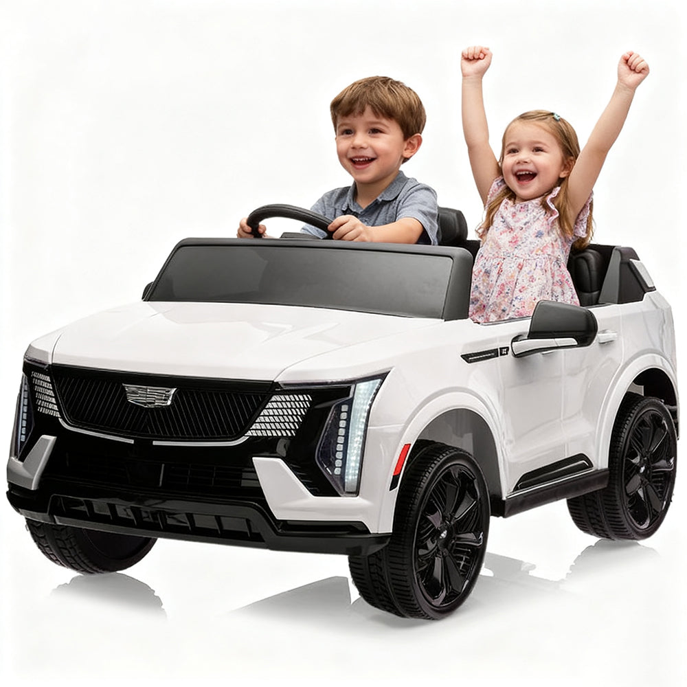 Garvee Ride - P Series: 24V Ride On Car, Licensed Battery Powered Electric Vehicle w/Remote Control, 2 Seater, 4-Wheel Shock Absorbers, Smooth Start, Music, LED Lights for Boys Girls