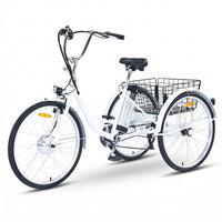 Garvee Adult Tricycle 7-Speed 24-inch 3 Wheel Bike 250W Motor Large Basket HD LED Light 36V Battery Smooth Ride Black