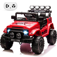 Garvee Ride - P Series: 12V Electric Ride on Truck Car For Kids Age 3+, Remote Control, Twin 25W Motors 3.1MPH Max Speed, Bluetooth USB Music Player, 4 Wheels Suspension LED Lights Safety Belt, Gift for Boy & Girl - Red