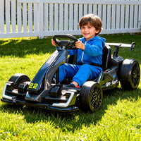 Garvee Ride - G Series: 24V Electric Go Kart, with 300W Strong Motor, Drift/Sport Mode, Big Battery, Eva Tire,Length Adjustment for Outdoor Racing Toy-Grey