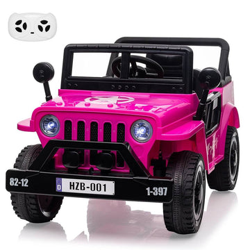 Garvee Ride - P Series: 12V Kids Ride On Truck Car, Electric Ride On Car with Remote Control, Spring Suspension, Various Speeds, LED Lights, Music, and Safety Belt, Electric Ride On Toys for Kids 3+ - Pink