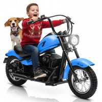 Garvee Ride - T Series: 24V Electric Dirt Bike, 2 Speed Max Up to 14 mph & 60 Minutes Continuous Ride on Toy Motorbike with Led Lights, Leather Seat, Handbrake for Big Kids Teen
