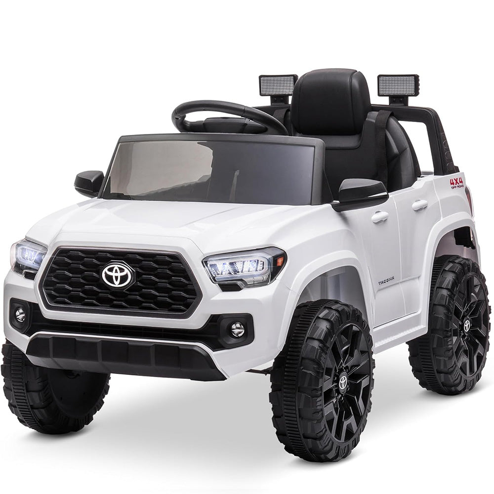 Garvee Ride - P Series: 12V Toyota Tacoma Kids Car, Spring Suspension, with LED Light - White
