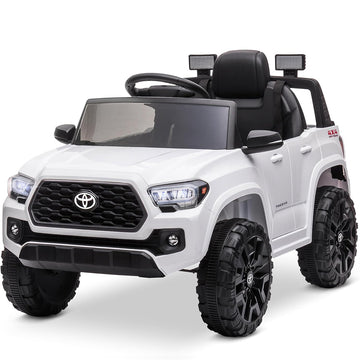 Garvee Ride - P Series: 12V Toyota Tacoma Kids Car, Spring Suspension, with LED Light - White