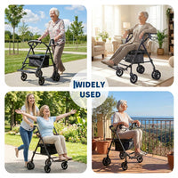 Garvee Wheelchairs for Adults Lightweight Foldable with 6in Wheels, 299lb Capacity, Adjustable Height, Steel Frame, Underseat Storage, Travel & Indoor Use