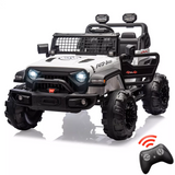 Garvee Ride - P Series: 2 Seaters Kids Ride On Truck With Remote Control,20“ Large Seat Ride On Car for Toddlers, 24V 9AH Electric Vehicle Car With Led Light,Large Storage Space, Bottle Holder,Music, Horn for 3-8 Years,White - White