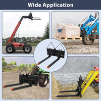 Garvee 48 Inch Pallet Fork Blades 4000lbs Capacity Forklift Blades Without Plate with Movable Connectors for Kubota Bobcat Skid Steer Loaders Tractors