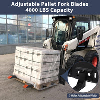 Garvee 48 Inch Pallet Fork Blades 4000lbs Capacity Forklift Blades Without Plate with Movable Connectors for Kubota Bobcat Skid Steer Loaders Tractors