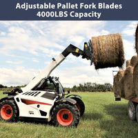 Garvee 48 Inch Pallet Fork Blades 4000lbs Capacity Forklift Blades Without Plate with Movable Connectors for Kubota Bobcat Skid Steer Loaders Tractors
