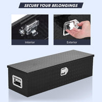 GARVEE 48 Inch Truck Bed Tool Box Heavy Duty with Sliding Shelf Diamond Plate ToolBox Black