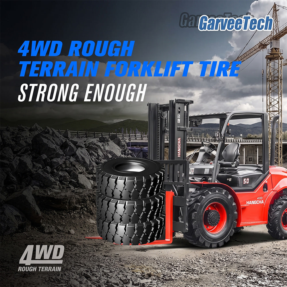 Garvee 6.50-10 Heavy Duty Forklift Tire 10 PLY Tube Type Durable Industrial Black