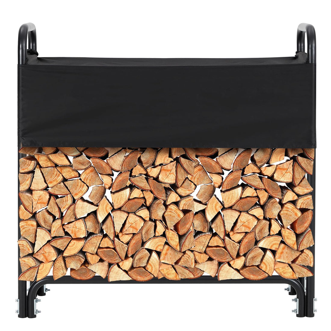 GARVEE 4FT Firewood Rack Outdoor Firewood Rack Outdoor with Cover for Fireplace Wood Storage