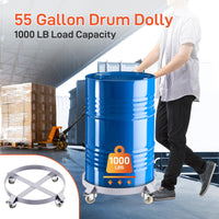 55 Gallon Drum Dolly, 1000lbs Capacity w/ 4 Swivel Casters