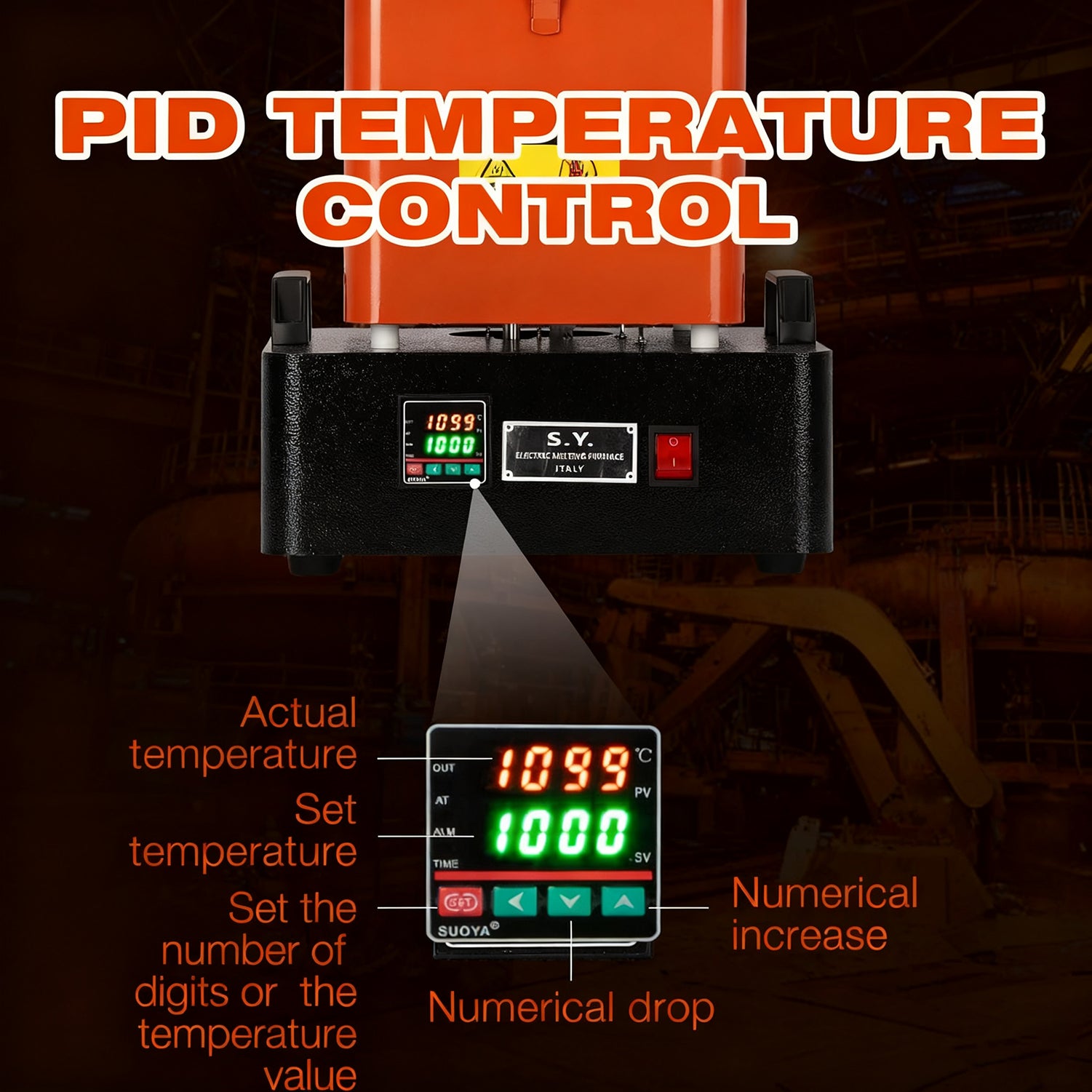 Garvee 1+3 KG Gold Melting Furnace Set,2100 °F Digital Electric Melting Furnace with 2 Crucibles,Temperature Control for Melt Scrap, Silver, Gold, Copper, Aluminum 110V