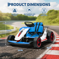 Garvee Ride - G Series: 6+,24V Drift Kart with 2X150W Strong Motor, 7AH Big Battery, Electric Pedals, Electric Go Kart Outdoor Race Toy - Blue