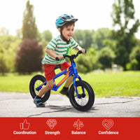 Garvee Balance Bike Lightweight Toddler Bike for 2-6 Year Old Boys and Girls - No Pedal, Adjustable Handlebar and Seat, Aluminium, EVA Tires - Blue