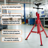Garvee V-Head Pipe Jack Stand - 28-52 Inch Adjustable Height, Heavy-Duty 2500 lb Capacity with 4-Ball Transfer and Portable Folding Legs