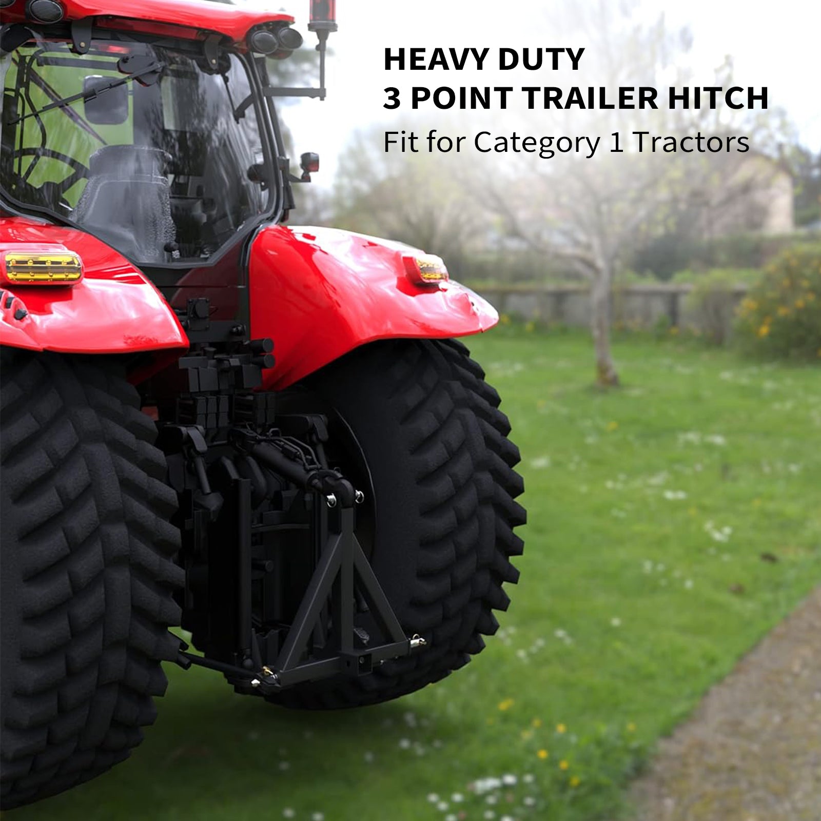 Garvee 3 Point Hitch Receiver 2" Trailer Hitch Heavy Duty Steel Drawbar Adapter Quick Change Bottom Pin Design Fits BX Kubota LM25H WLM NorTrac Yanmar Kioti Cat Tractors Industrial Use