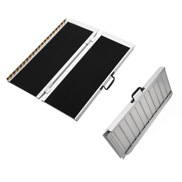 Garvee 2FT Portable Aluminum Wheelchair Ramp – Non-Skid Anti-Slip Threshold Ramp for Home, Cars, Curbs, Stairs & Scooters Handicap Accessible