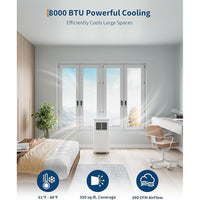 Garvee 3-in-1 Portable Air Conditioner 8K BTU Cooling & Dehumidifier Plastic Remote Control & Timer for Rooms up to 350 sq.ft